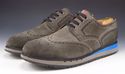 PRADA sz 9.5 SUEDE WINGTIP DOUBLE SOLE SNEAKER 4E2