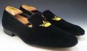 CHURCH'S sz 11 F SOVEREIGN VELVET SLIPPERS MENS BL