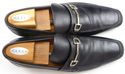 GUCCI sz 12.5 LEATHER APRON TOE BIT LOAFERS 247499