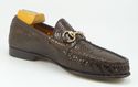 GUCCI sz 6.5 PYTHON HORSE BIT LOAFERS 155182 MENS 