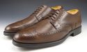 TOD'S sz 8 LEATHER WINGTIP DERBY OXFORDS MENS BROW