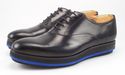 PRADA sz 5 LEATHER THICK SOLE PLAIN TOE OXFORDS 2E