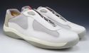 PRADA sz 9 LEATHER & NYLON MESH SNEAKERS PS0906 ME