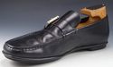 PRADA sz 8.5 LEATHER STRAP & BUCKLE LOAFERS 0707 M