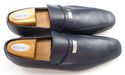 New - GUCCI sz 11 LEATHER LOGO PLATE LOAFERS 24749