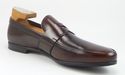 New - PRADA sz 9 BURNISHED LEATHER STRAP LOAFER 2D