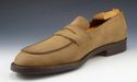 FERRAGAMO sz 8 NUBUCK APRON TOE STRAP LOAFERS MENS