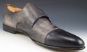 SANTONI sz 13 TANNER LEATHER MONK STRAP OXFORDS ME