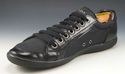 PRADA sz 7.5 LEATHER & NYLON LOW CUT SNEAKERS 4E18