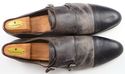 SANTONI sz 13 TANNER LEATHER MONK STRAP OXFORDS ME