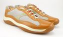 PRADA sz 9 PEBBLED LEATHER & MESH SNEAKERS 4E1274 