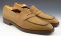 FERRAGAMO sz 8 NUBUCK LEATHER STRAP LOAFERS PUE282