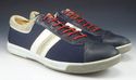 PRADA sz 8.5 LEATHER & NYLON LACE UP SNEAKERS 4E20