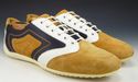 FERRAGAMO sz 7 EE SUEDE  & NYLON SNEAKERS MENS BRO