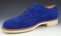 TOD'S sz 9 SUEDE BROGUE TOE WINGTIP DERBY OXFORDS 