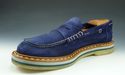 GRAZIANO MAZZA sz 44 SUEDE PENNY STRAP LOAFERS MEN