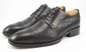 VERSACE sz 40.5 LEATHER CAP TOE OXFORDS MENS BLACK