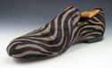 JIMMY CHOO sz 44 SLOANE ZEBRA CALF HAIR LOAFERS ME