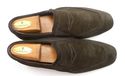 TOD'S sz 7 SUEDE APRON TOE LOAFERS MENS DARK BROWN