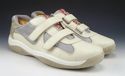 PRADA sz 9 LEATHER & NYLON MESH STRAP SNEAKERS 4P0