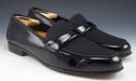 FERRAGAMO sz 10 EE DEAN TUXEDO LOAFERS HU23312 MEN