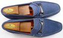 SANTONI sz 10 SUEDE BIT LOAFERS 302096 MENS BLUE f