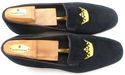 CHURCH'S sz 11 F SOVEREIGN VELVET SLIPPERS MENS BL