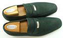 New - GUCCI sz 8 SUEDE LOGO PLATE LOAFERS 247494 M