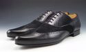 DOLCE & GABBANA sz 43.5 LEATHER & CALF HAIR OXFORD