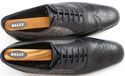 BALLY sz 9 MOLTON LEATHER & FABRIC WINGTIP OXFORDS