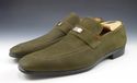 GUCCI sz 7 NUBUCK APRON TOE LOAFER 247494 MENS OLI