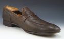 PAUL SMITH sz 8.5 PERFORATED LEATHER STRAP LOAFERS