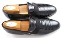 FERRAGAMO sz 7.5 PATENT LEATHER TUXEDO LOAFER 2652