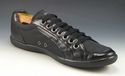 PRADA sz 7.5 LEATHER & NYLON LOW CUT SNEAKERS 4E18