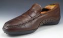 TOD'S sz 9 LEATHER STRAP LOAFERS MENS BROWN fits U