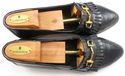 GUCCI sz 7.5 LEATHER KILTIE BIT LOAFERS 1534239 ME