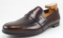 New - PRADA sz 9 BURNISHED LEATHER STRAP LOAFER 2D