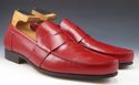 PRADA sz 7 LEATHER MOCCASIN TOE STRAP LOAFERS 2D00