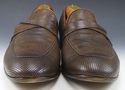 PAUL SMITH sz 8.5 PERFORATED LEATHER STRAP LOAFERS