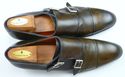 SANTONI sz 13 LEATHER DOUBLE MONK STRAPS 11210741 