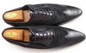 DOLCE & GABBANA sz 43.5 LEATHER & CALF HAIR OXFORD