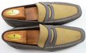 MAGNANNI sz 9.5 PERFORATED NUBUCK STRAP LOAFERS ME