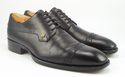 VERSACE sz 40.5 LEATHER CAP TOE OXFORDS MENS BLACK