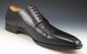 SANTONI sz 13 LEATHER APRON TOE OXFORDS MENS BLACK