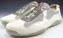 PRADA sz 10 PATENT LEATHER & MESH SNEAKERS PS0906 