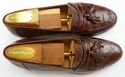 FERRAGAMO sz 8 GILDO CROCODILE TASSEL LOAFERS MENS