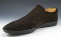 TOD'S sz 7 SUEDE APRON TOE LOAFERS MENS DARK BROWN