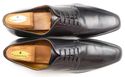 SANTONI sz 13 LEATHER APRON TOE OXFORDS MENS BLACK