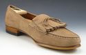 FERRAGAMO sz 11 NUBUCK MOCCASIN TOE KILTIE LOAFER 