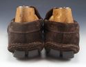 PRADA sz 6 SUEDE LOGO PLATE DRIVING MOCCASINS 2D12